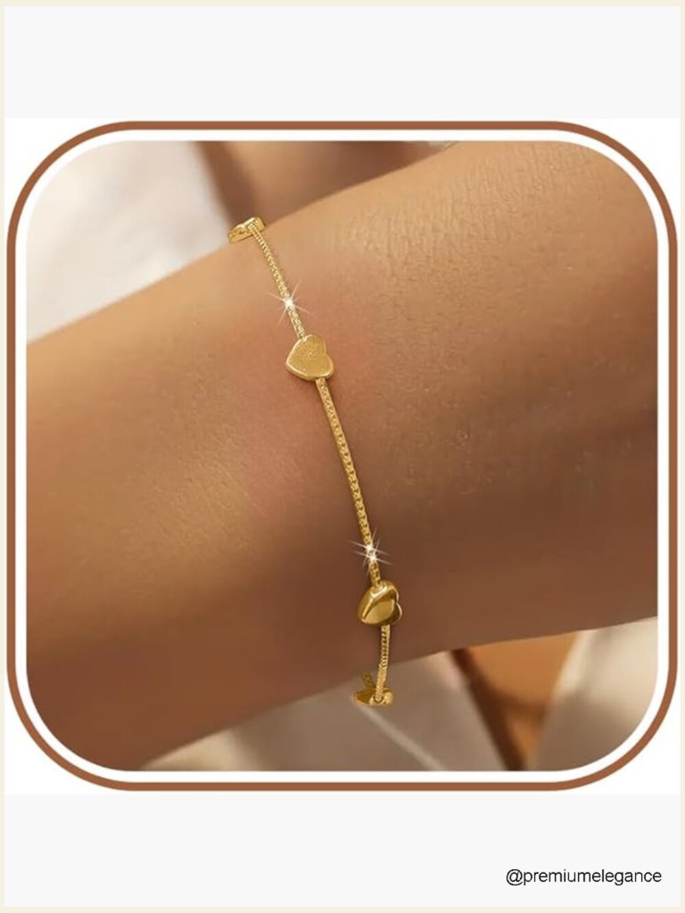 925 Sterling Silver Cute Star Moon Emerald Charm Chain Bracelet